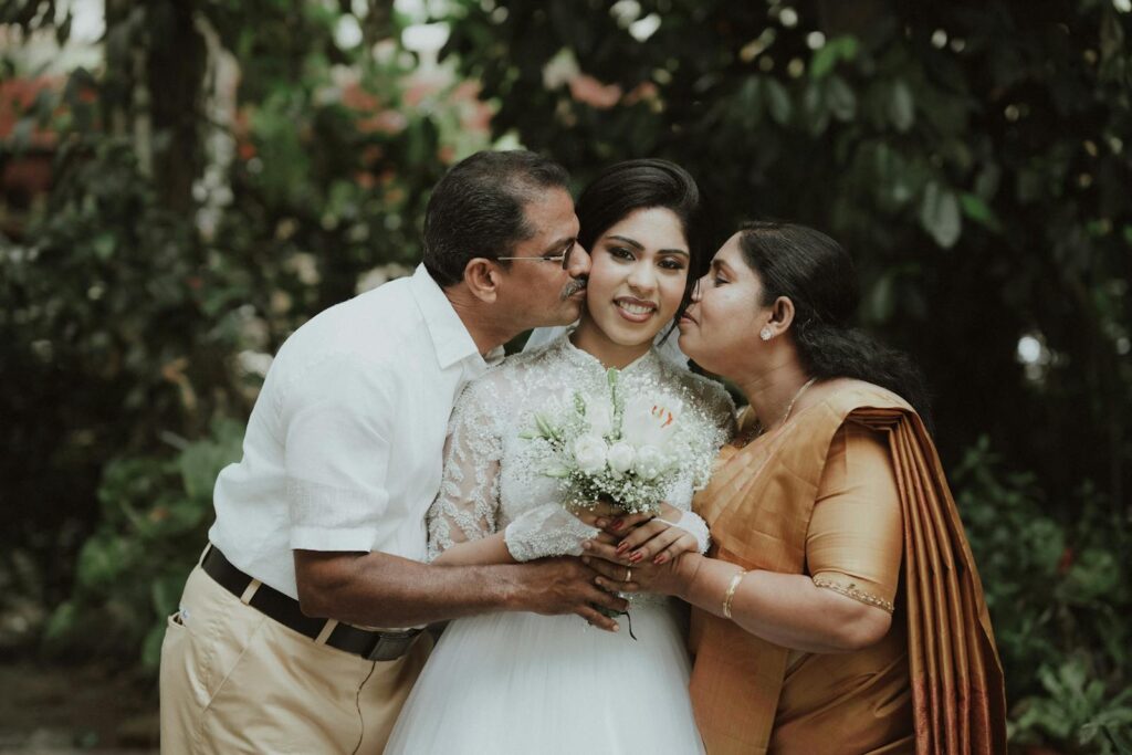 A Bride with her Parents