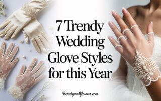 Selection of wedding gloves in delicate lace and modern metallics on a soft, feminine background